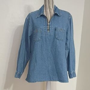 Levi's Jeans wear for Women Vintage Long Sleeve Popover Top Size L